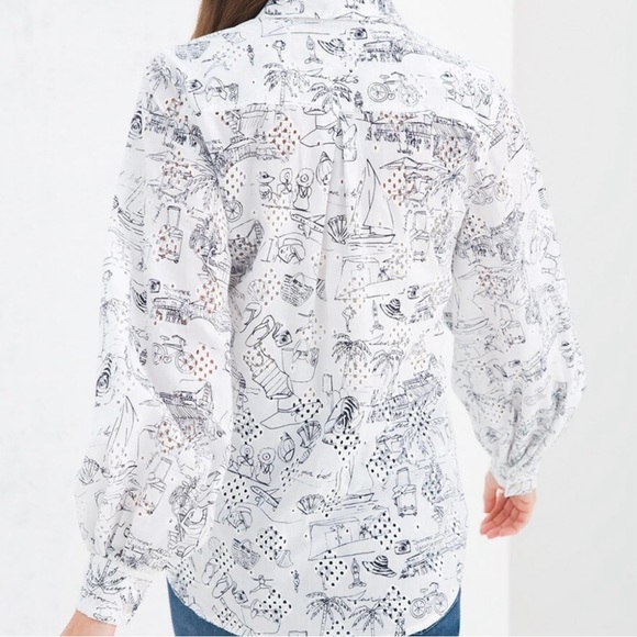 Chico’s Sanibel Eyelet Billow Sleeve Top Women’s Size 16/18 Chico’s size 3 - Picture 4 of 11